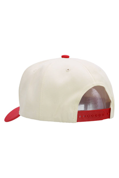 Two Tone Beige Upper Five Panel Baseball Cap