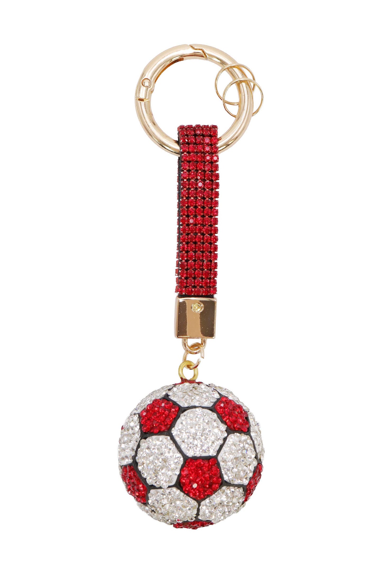 Soccer Ball Bling Crystal Rhinestone Key Ring