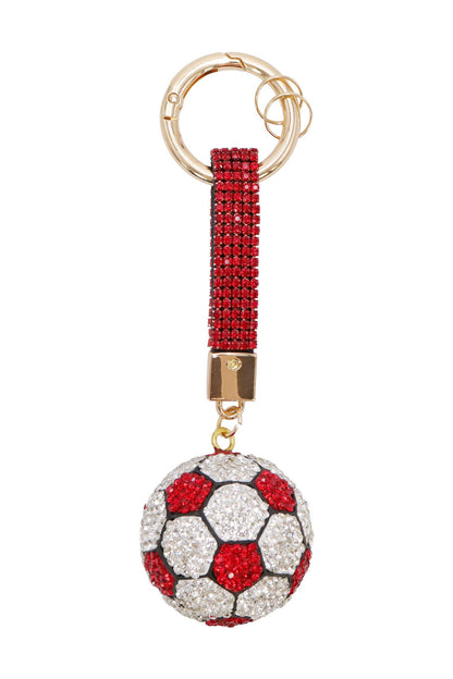 Soccer Ball Bling Crystal Rhinestone Key Ring