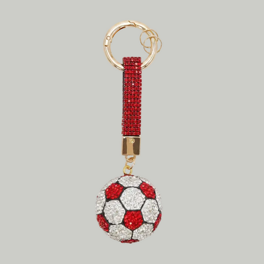 Soccer Ball Bling Crystal Rhinestone Key Ring