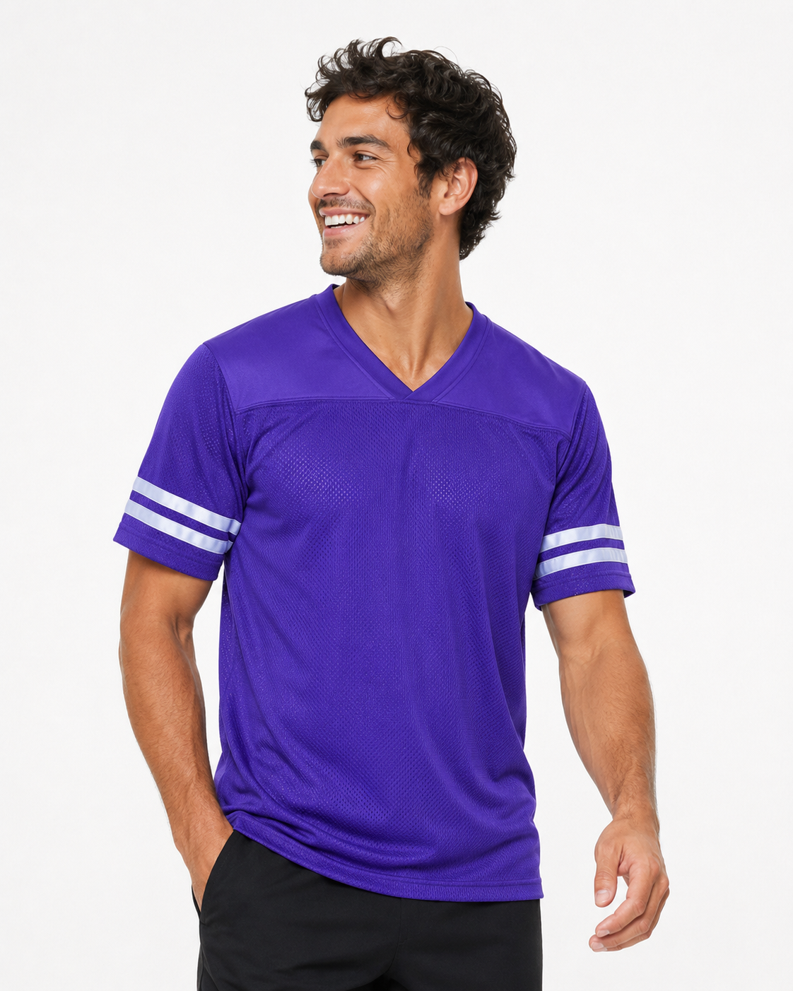 Wholesale Athletic Mesh Jersey T-Shirt | Blank V-Neck Footba