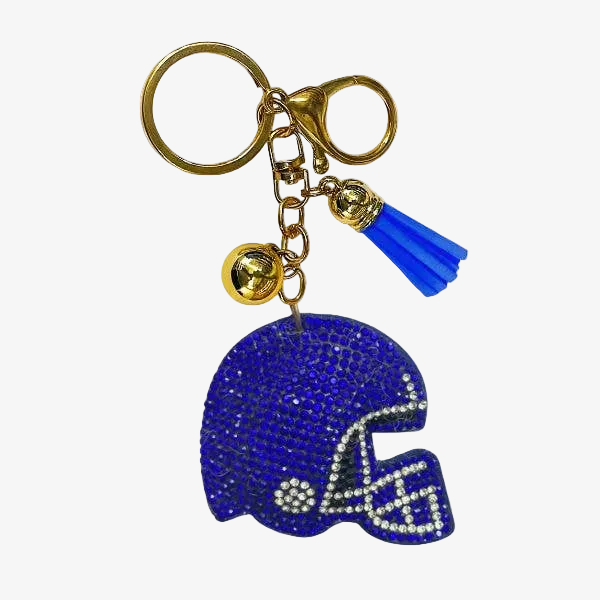 Helmet Crystal Bling Keychains