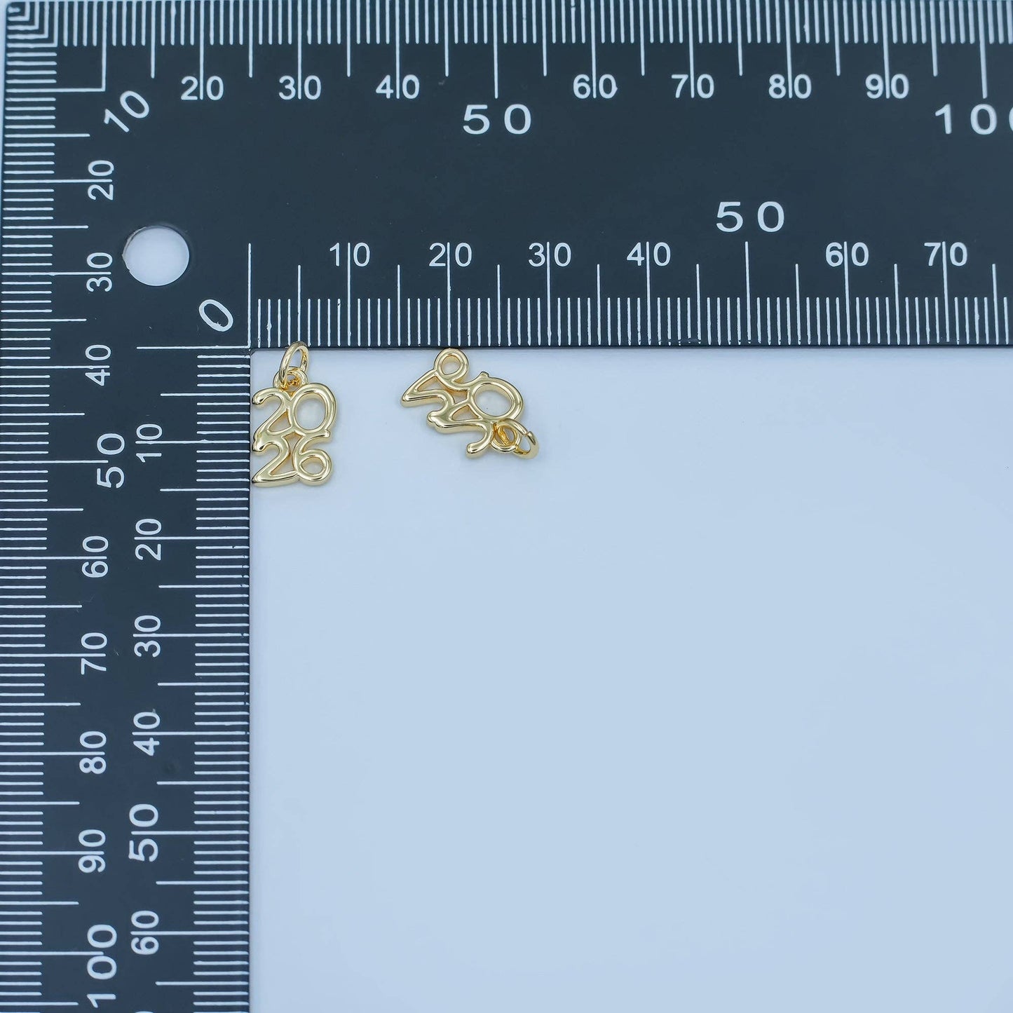 24K Gold Filled "2026" Year Script Minimalist Charm | N094